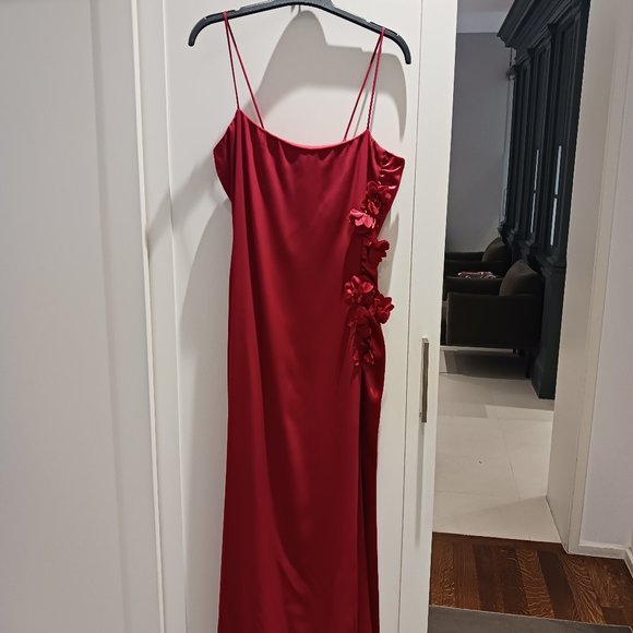 Badgley Mishka Red Flower Dress - Picture 1 of 4